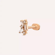Mingled Pırlanta Taşlı Rose Altın Piercing