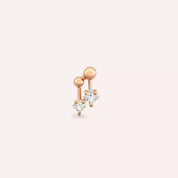 Mini Nota Pırlanta Rose Altın Piercing
