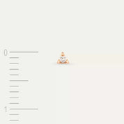 Mini Pırlanta Taşlı Rose Altın Tek Küpe