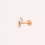 Mira Pırlanta Taşlı Rose Altın Piercing