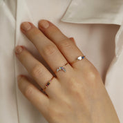 Moon 0.09 CT Multicolor Safir Taşlı Rose Altın Yüzük