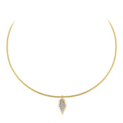 14 Ayar Taşlı Damla Choker Altın Kolye