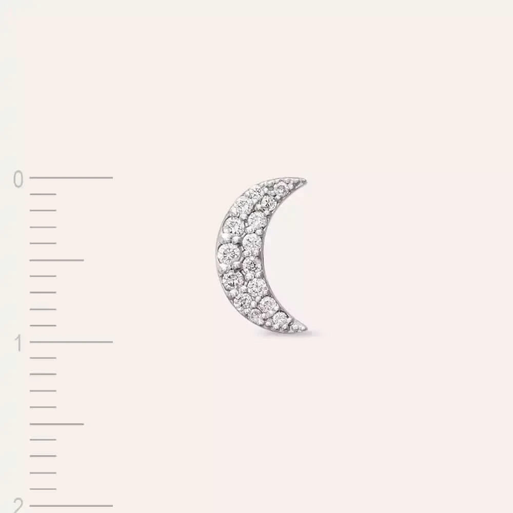 Myra Pırlanta Taşlı Beyaz Altın Tek Küpe