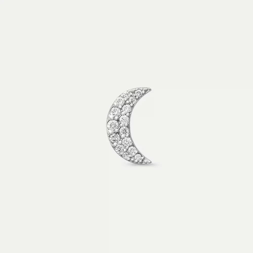 Myra Pırlanta Taşlı Beyaz Altın Tek Küpe