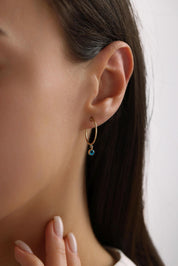 14 Ayar Halka Nazar Boncuklu Altın Küpe