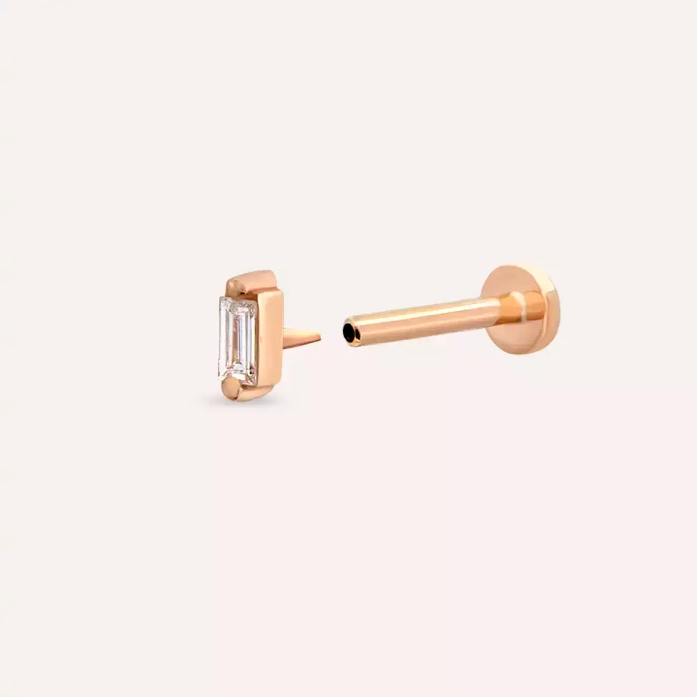 Neat Pırlanta Taşlı Rose Altın Piercing
