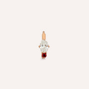 Nell 0.26 CT Red Safir ve Oval Kesim Pırlanta Taşlı Halka Piercing - Tufanlar Kuyumculuk