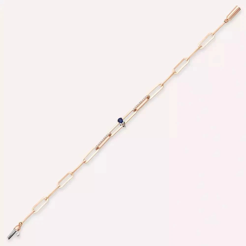 Nest Safir ve Pırlanta Taşlı Rose Altın Bileklik