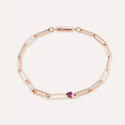 Nest Yakut ve Pırlanta Taşlı Rose Altın Bileklik