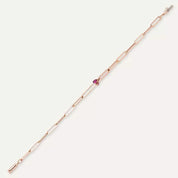 Nest Yakut ve Pırlanta Taşlı Rose Altın Bileklik