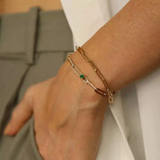 Nest Zümrüt ve Pırlanta Taşlı Rose Altın Bileklik