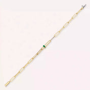 Nest Zümrüt ve Pırlanta Taşlı Rose Altın Bileklik