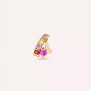 Niva Multciolor Safir Taşlı Rose Altın Piercing