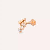 Pulse Pırlanta Taşlı Rose Altın Piercing