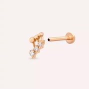 Pulse Pırlanta Taşlı Rose Altın Piercing