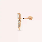 Nova Pırlanta Taşlı Rose Altın Piercing