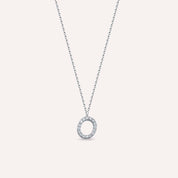 O Harf 0.10 CT Pırlanta Taşlı Beyaz Altın Kolye
