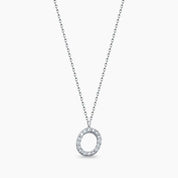 O Harf 0.10 CT Pırlanta Taşlı Beyaz Altın Kolye