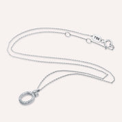 Ö Harf 0.12 CT Pırlanta Taşlı Beyaz Altın Kolye