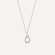 Ö Harf 0.12 CT Pırlanta Taşlı Beyaz Altın Kolye