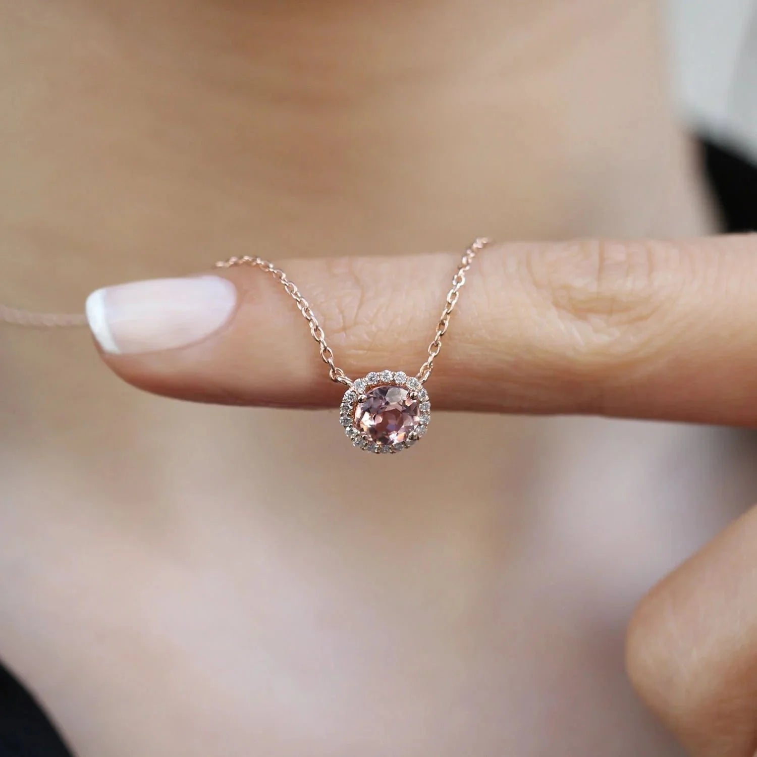 Özel Tasarım Pırlanta & Morganite Kolye