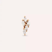 Opal Pırlanta Taşlı Rose Altın Piercing