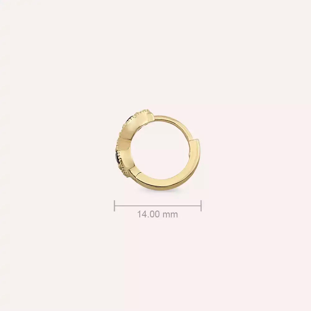 Orb Blue Safir ve Pırlanta Taşlı Sarı Altın Conch Piercing