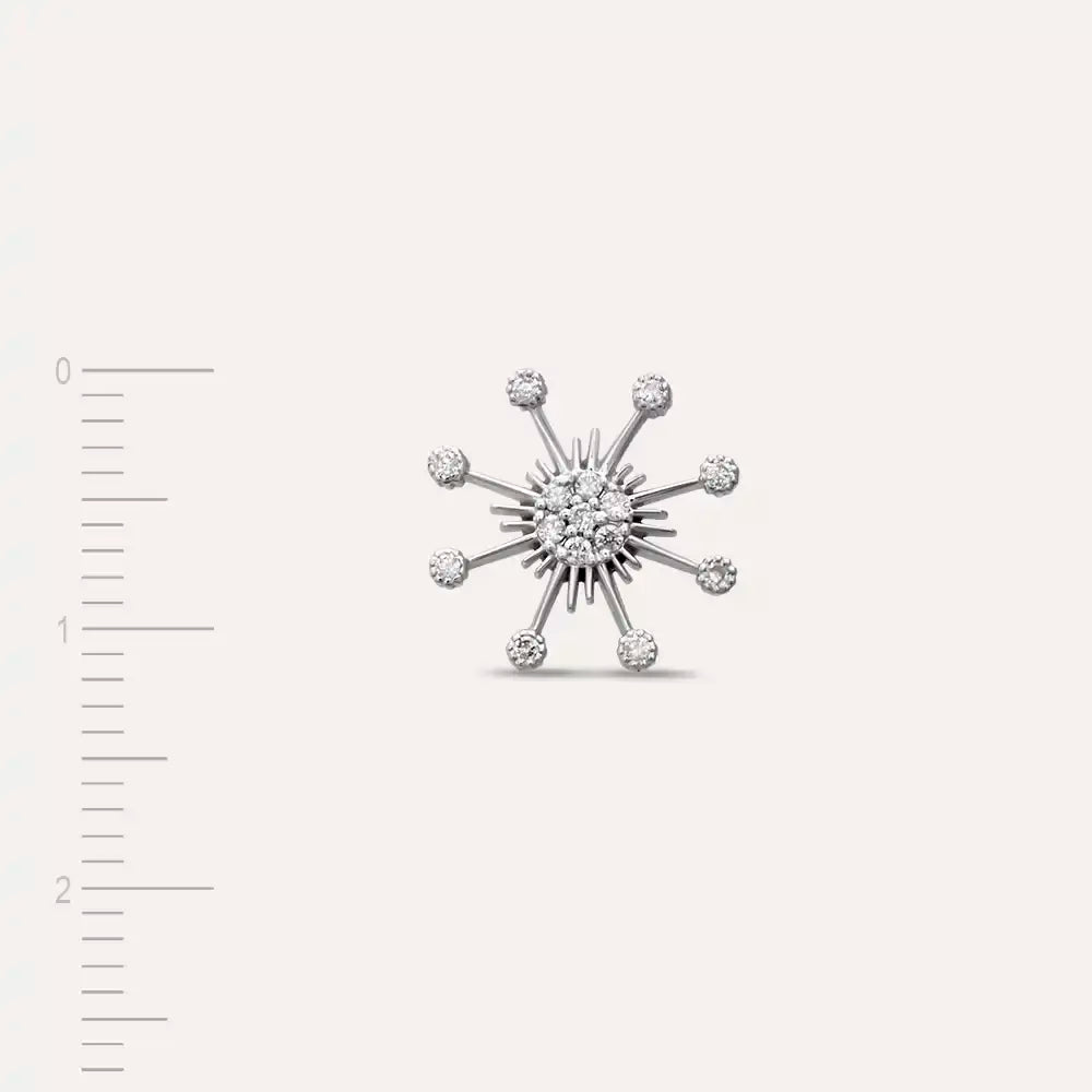 Flux 0.05 CT Pırlanta Taşlı Beyaz Altın Tek Küpe