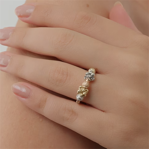 Örme Top Top Altın Yüzük