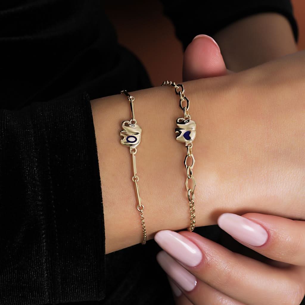 Altın Oval Fil Bileklik