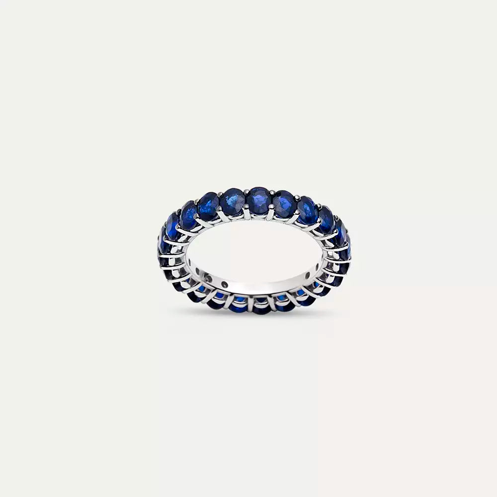 Oval Kesim Safir Taşlı Tamtur Yüzük