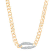 Oval Taşlı Tasarım Gurmet Zincir