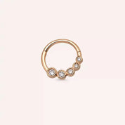 Ovin Pırlanta Taşlı Rose Altın Halka Piercing