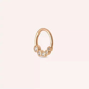 Ovin Pırlanta Taşlı Rose Altın Halka Piercing