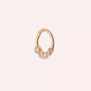 Ovin Pırlanta Taşlı Rose Altın Halka Piercing