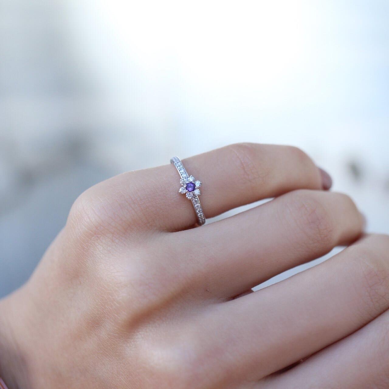 Özel Tasarım Ametist & Pırlanta Yüzük