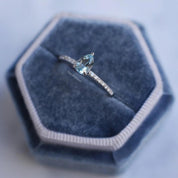 Özel Tasarım Damla Aquamarine & Pırlanta Yüzük