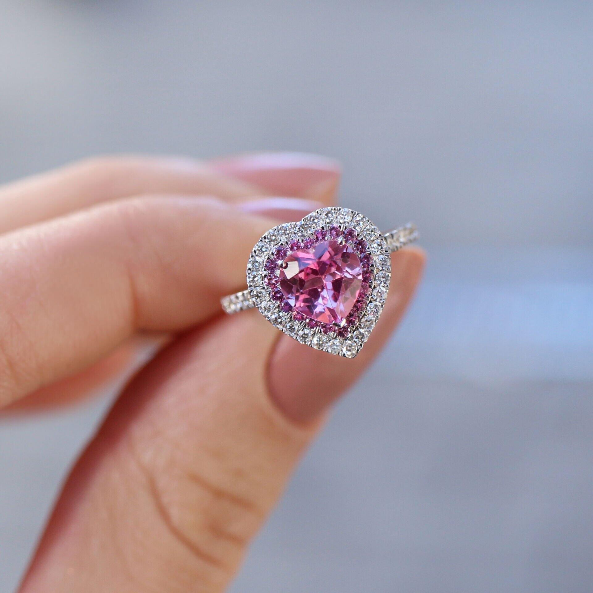 Özel Tasarım Pembe Safir & Pırlanta Yüzük