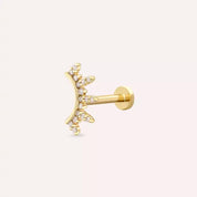 Pearl Pırlanta Taşlı Sarı Altın Piercing