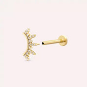 Pearl Pırlanta Taşlı Sarı Altın Piercing