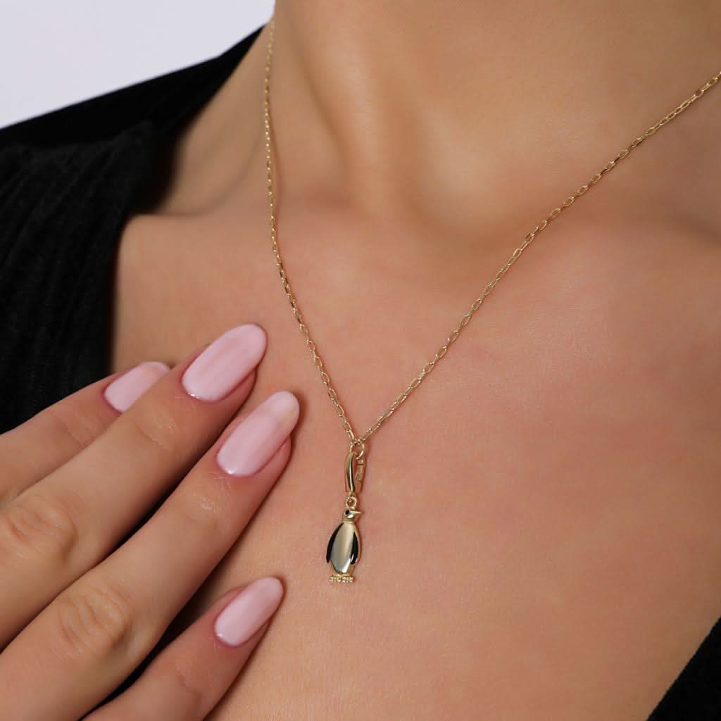 Altın Penguen Kolye