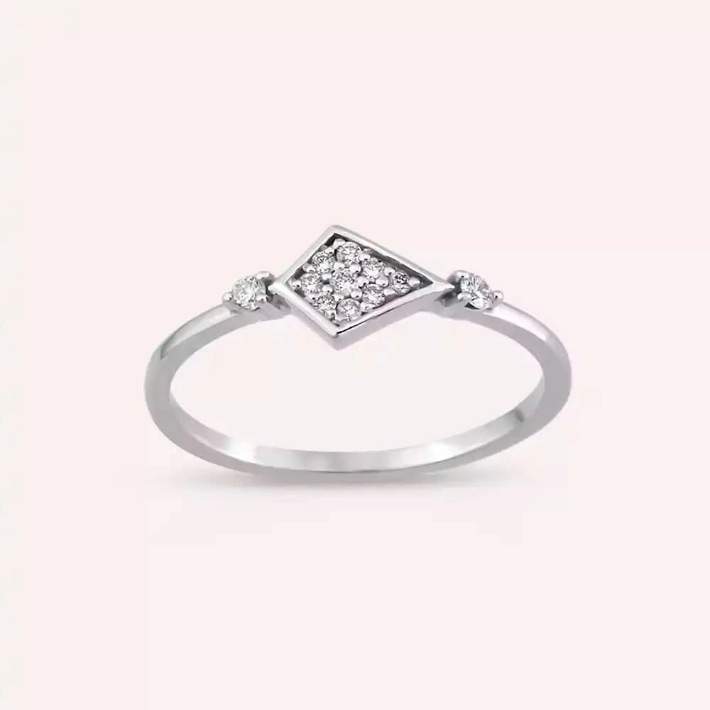 Petite Pırlanta Taşlı Beyaz Altın Yüzük