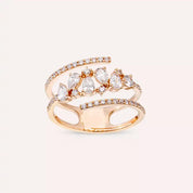 Frost 0.79 CT Damla Kesim Pırlanta Taşlı Rose Altın Yüzük
