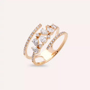 Frost 0.79 CT Damla Kesim Pırlanta Taşlı Rose Altın Yüzük