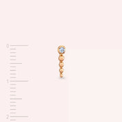 Point Light Blue Safir Taşlı Rose Altın Tek Küpe