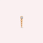 Spot Light Blue Safir Taşlı Rose Altın Tek Küpe