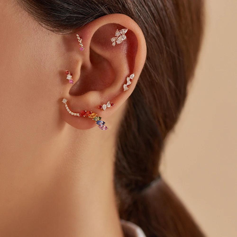 Point Pink Safir Taşlı Rose Altın Piercing - Tufanlar Kuyumculuk