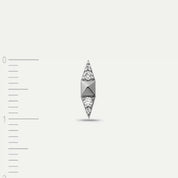 Pointed Pırlanta Taşlı Beyaz Altın Tek Küpe