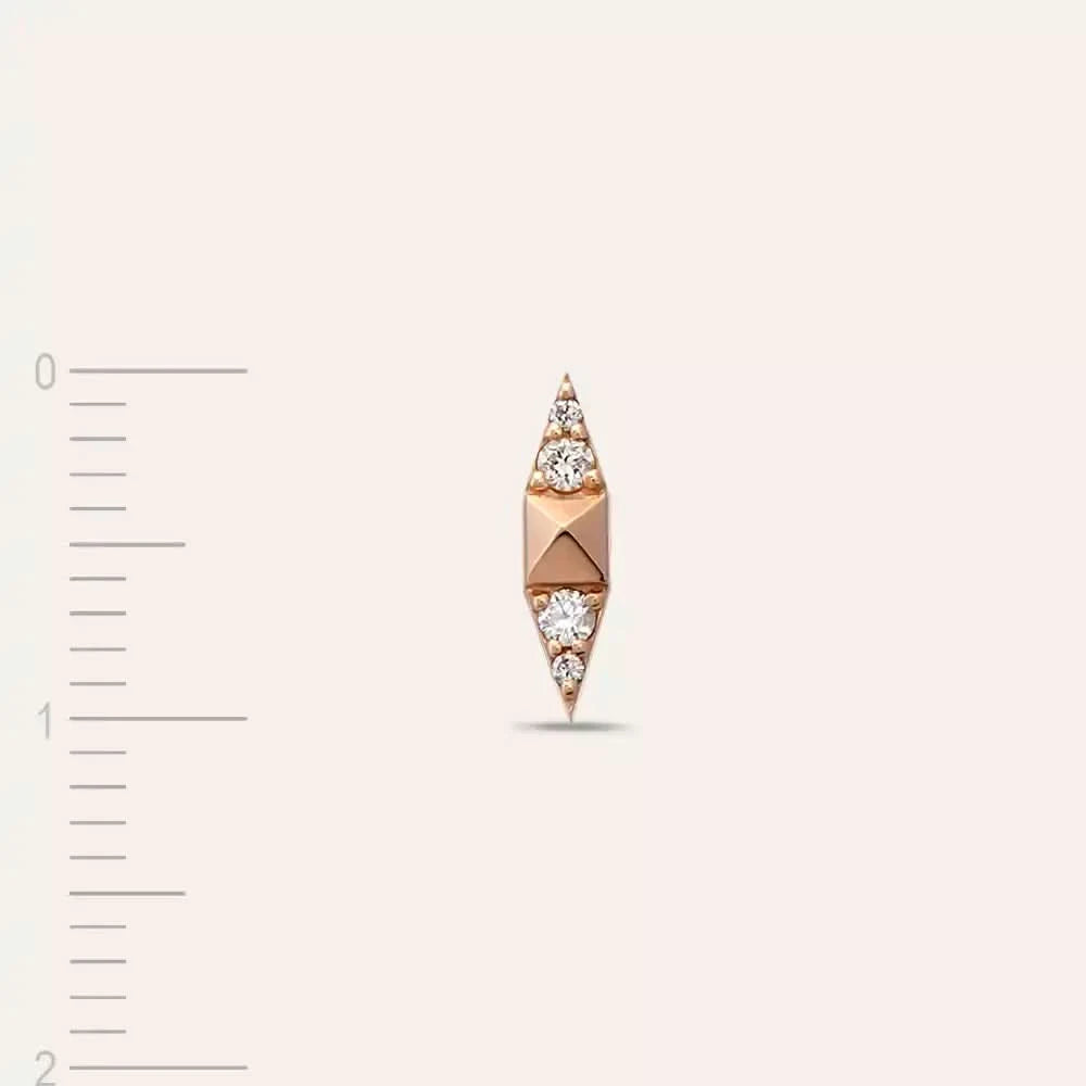 Pointed Pırlanta Taşlı Tek Küpe