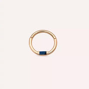 Potty Blue Safir Taşlı Rose Altın Halka Piercing